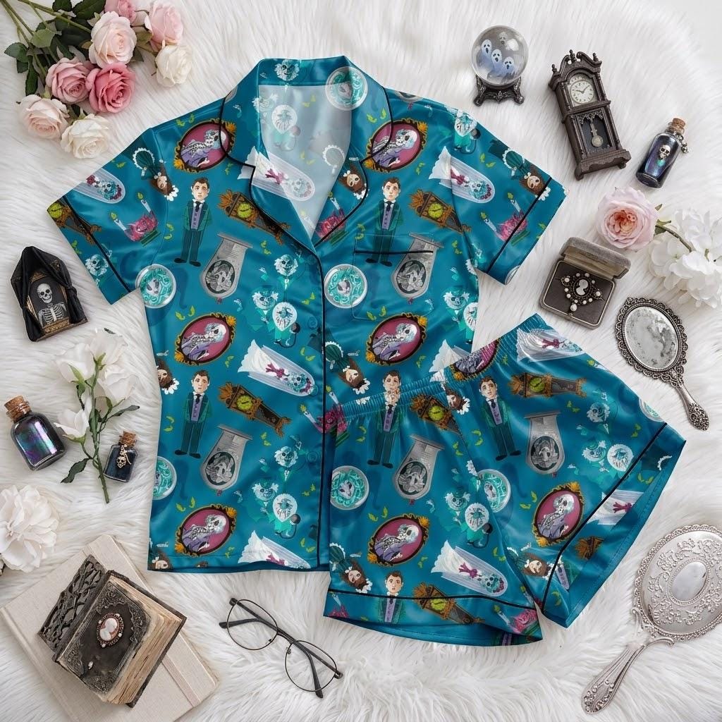 Disney Haunted Mansion Character Pajamas, Ghostly Friends Nightwear, Spooky Manor Sleep Set, Halloween Bedtime Outfit For Fans