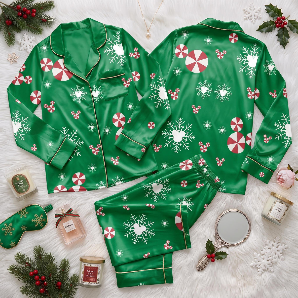 Disney Mickey Head Christmas Pajamas, Festive Mouse Character Nightwear, Holiday Sleep Outfit, Magical Winter Bedtime Wear For Fans