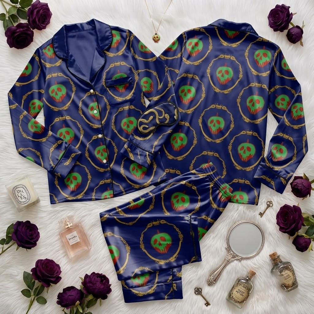 Wicked Disney Villains Pajamas, Iconic Bad Guy Nightwear Inspired By Spooky Gift Wrap, Dark Fantasy Sleep Outfit, Halloween Bedtime Look