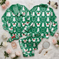Minnie Mouse Christmas Pajamas, Disney Holiday Sleepwear With Festive Tree Motifs, Sweet Character Nightwear, Cozy Winter Bedtime Outfit