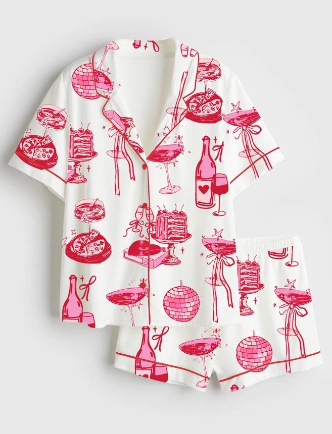 Coquette Disco Pajamas - Bachelorette Party PJ Set – Birthday Gift for Her – Bridesmaid PJ Sleepwear