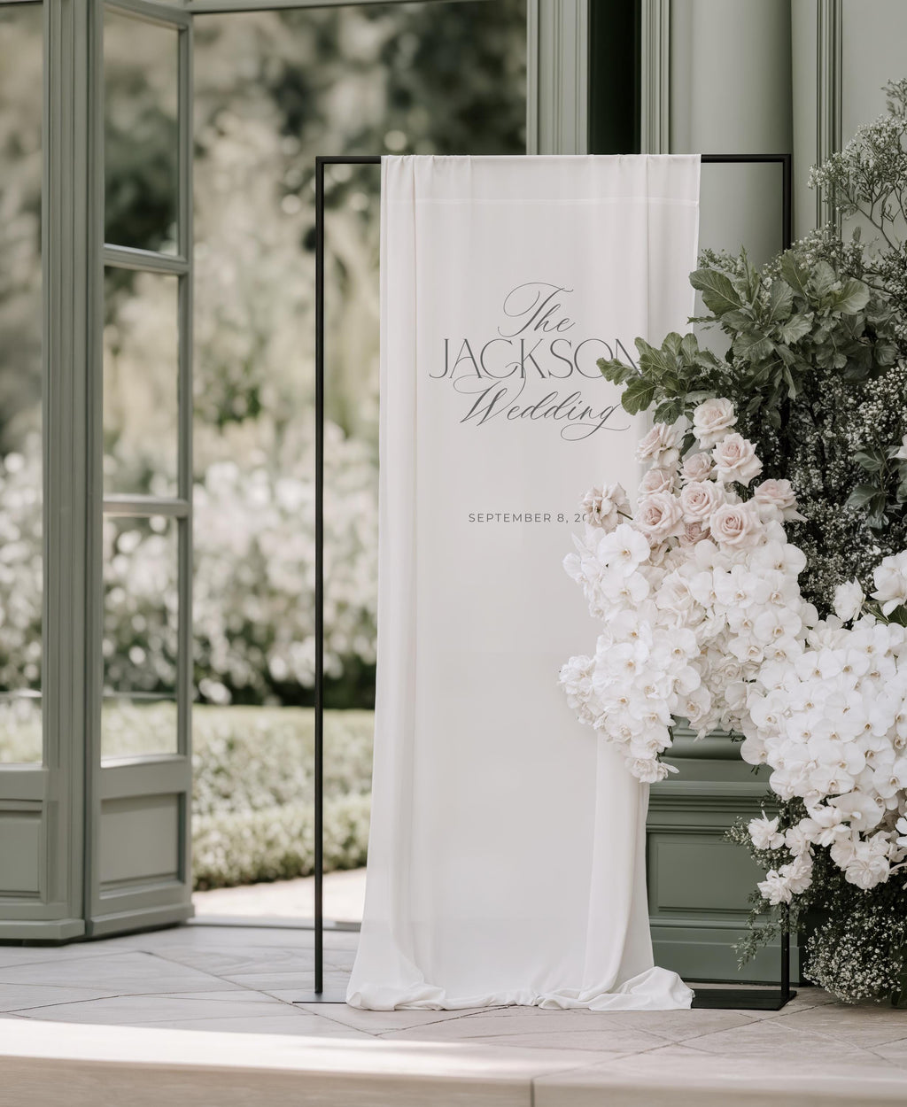 Fabric Wedding Sign - Personalized Wedding Banner - Modern Engagement Party Decor - Fabric Welcome Sign - Custom Linen Banner