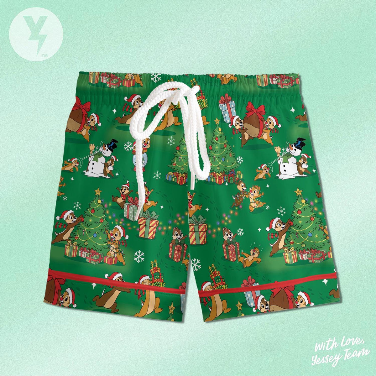 Disney Chip and Dale Christmas Pajamas Short, Double and Trouble Chip Dale Satin Pajamas, Disney Couple Christmas, Family Matching Pajamas