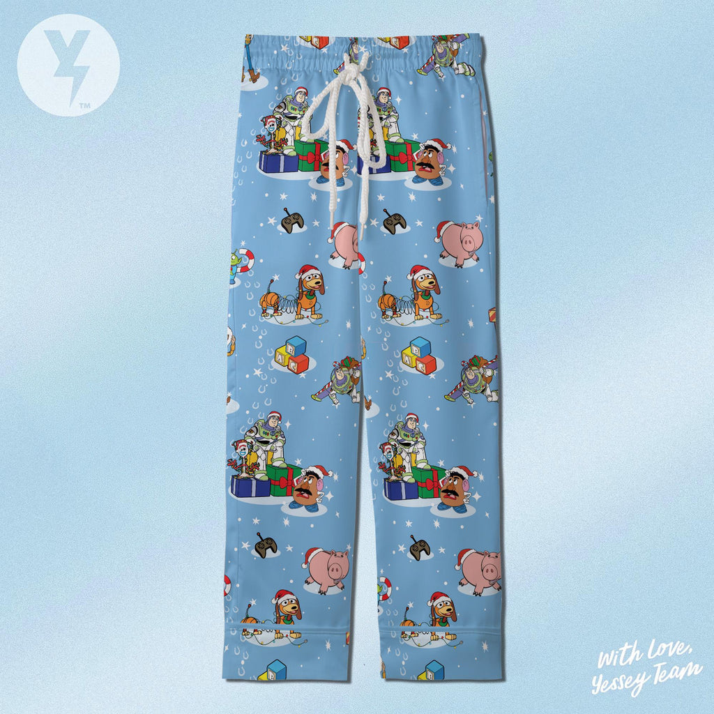 Disney Toy Story Christmas Pajamas Set, Pixar Buzz Lightyear Xmas Satin Pajamas, You've Got A Friends in me, Family Matching Pajamas
