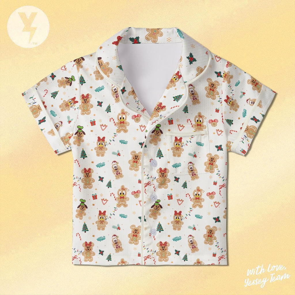 Disney Mickey & Friends Gingerbread Pajamas Set, Disney Gingerbread Sleepwear, Disney Gingerbread Family Matching Pajamas set