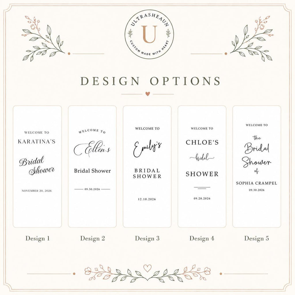 Personalized Fabric Bridal Shower Welcome Sign, Custom Linen Banner with Ribbon, Bride Name and Date Garden Party Entrance Decor