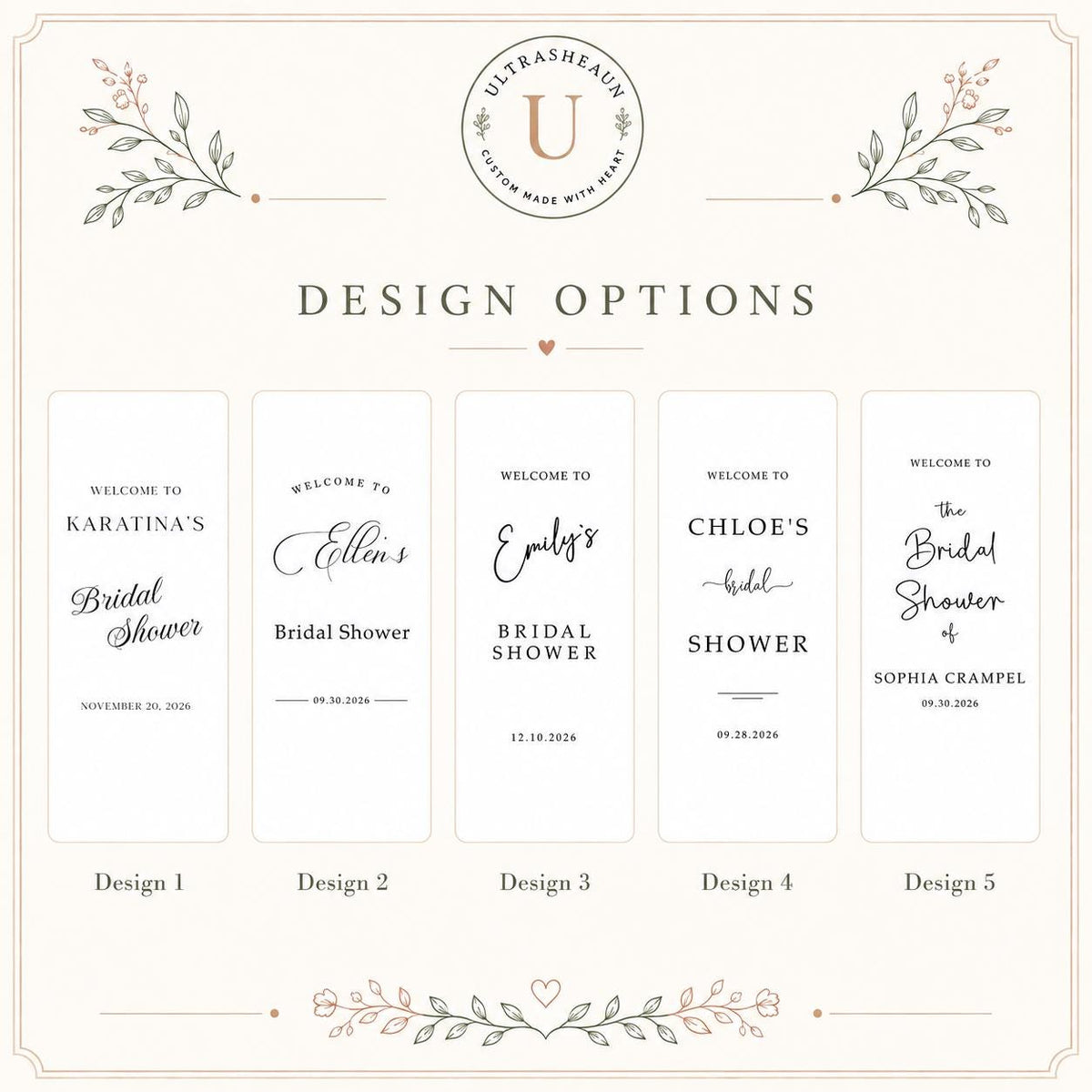 Personalized Fabric Bridal Shower Welcome Sign, Custom Linen Banner with Ribbon, Bride Name and Date Garden Party Entrance Decor