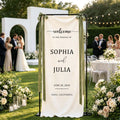 Personalized Linen Wedding Welcome Sign, Custom Fabric Banner, Bridal Showers & Special Events, Anniversary Banner, Boho Wedding Decor