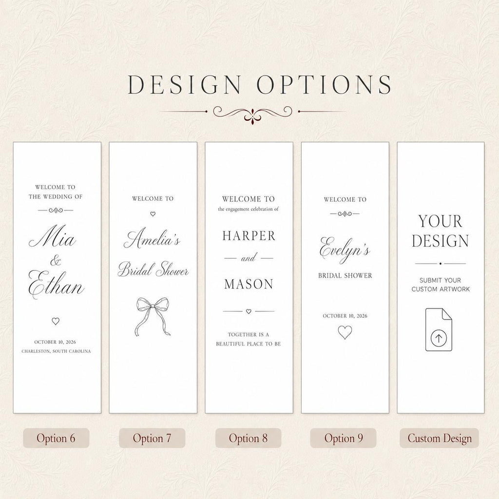 Personalized Silk Satin Wedding Welcome Sign – Romantic Fabric Banner