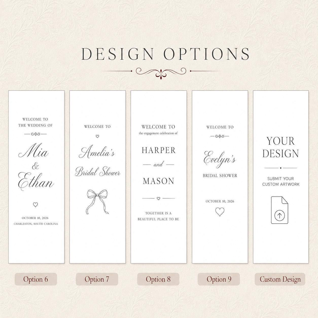 Personalized Silk Satin Wedding Welcome Sign – Romantic Fabric Banner