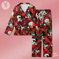 Mickey And Friends Christmas Pajamas Satin, Mickey's Very Merry Christmas Party, Disney Character Sleepwear, Family Matching Pajamas