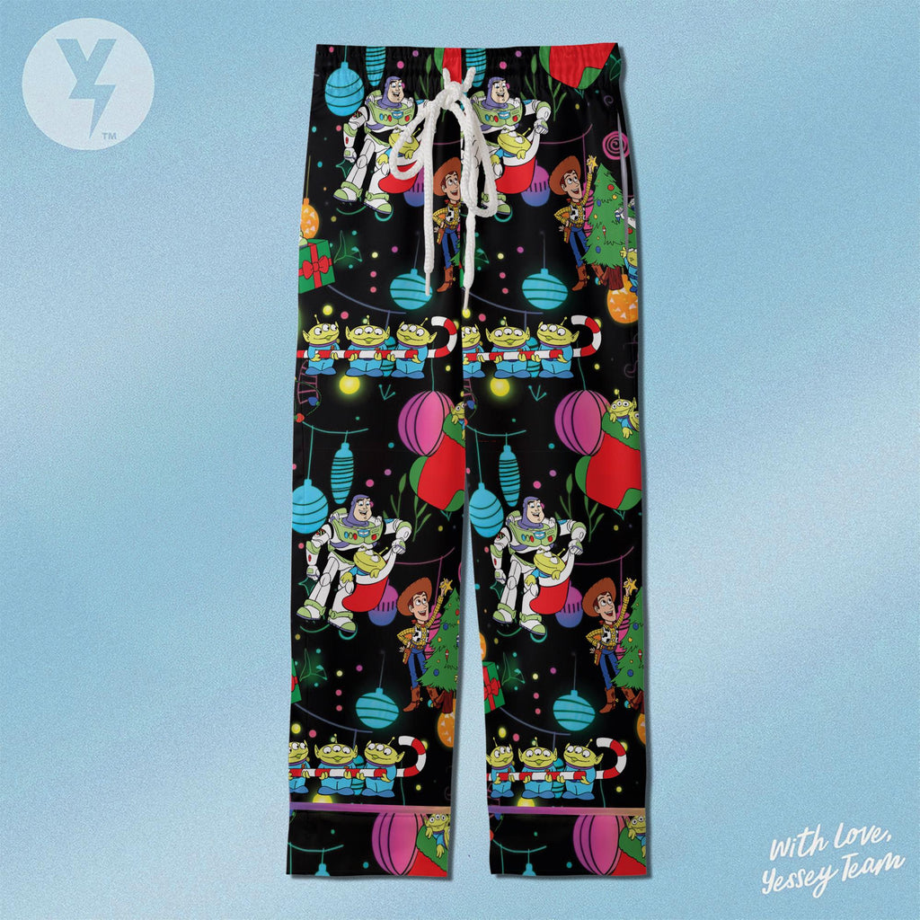 Toy Story Christmas Pajamas Satin, Woody And Buzz Sleepwear, You've Got A Friends in me, Family Matching Pajamas, Kids Birthday Gift