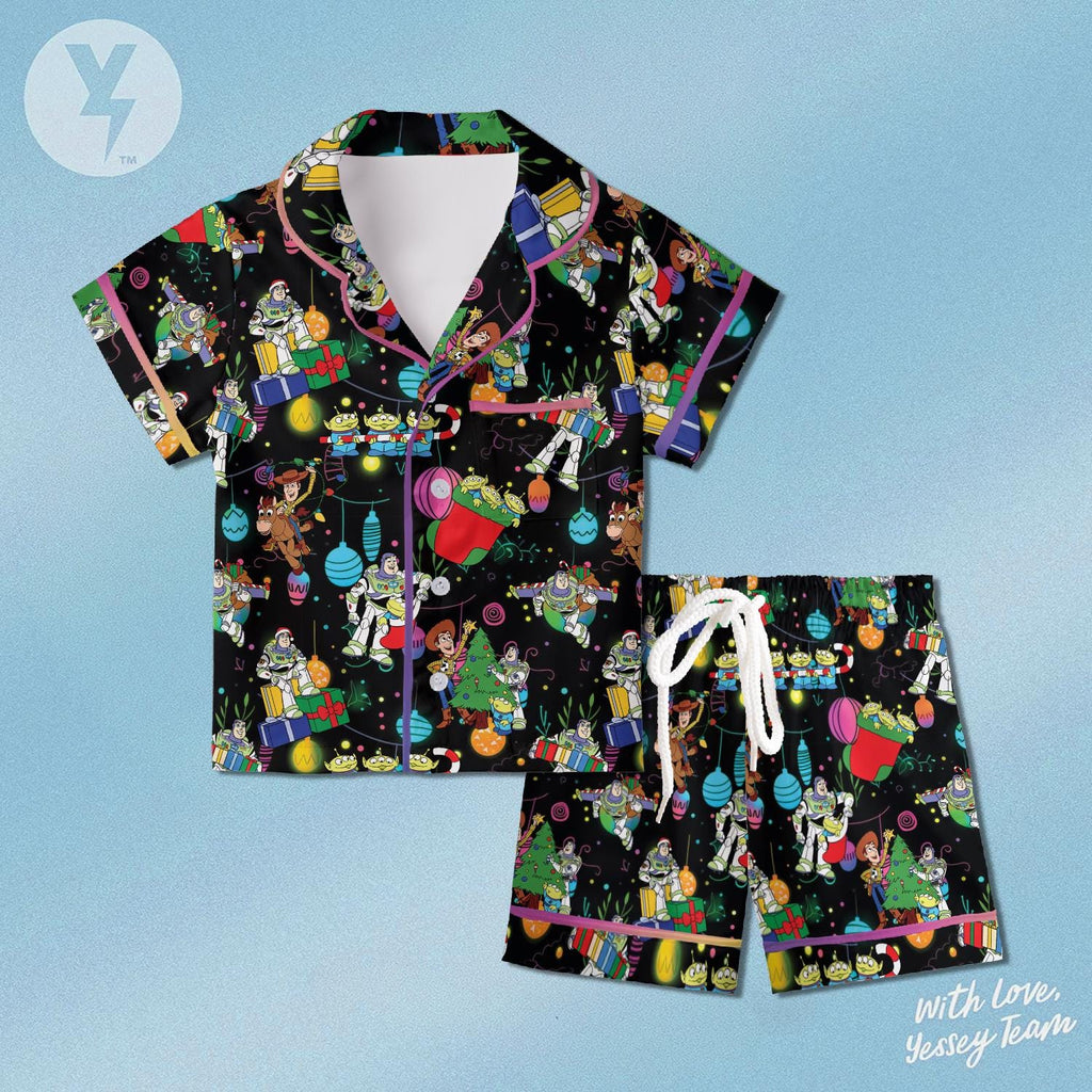 Toy Story Christmas Pajamas Satin, Woody And Buzz Sleepwear, You've Got A Friends in me, Family Matching Pajamas, Kids Birthday Gift
