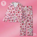 Kirby Pixel Art Pajamas Satin, Nintendo Character Sleepwear, Family Matching Pajamas, Kids Birthday Gift, Cute Gamer Present