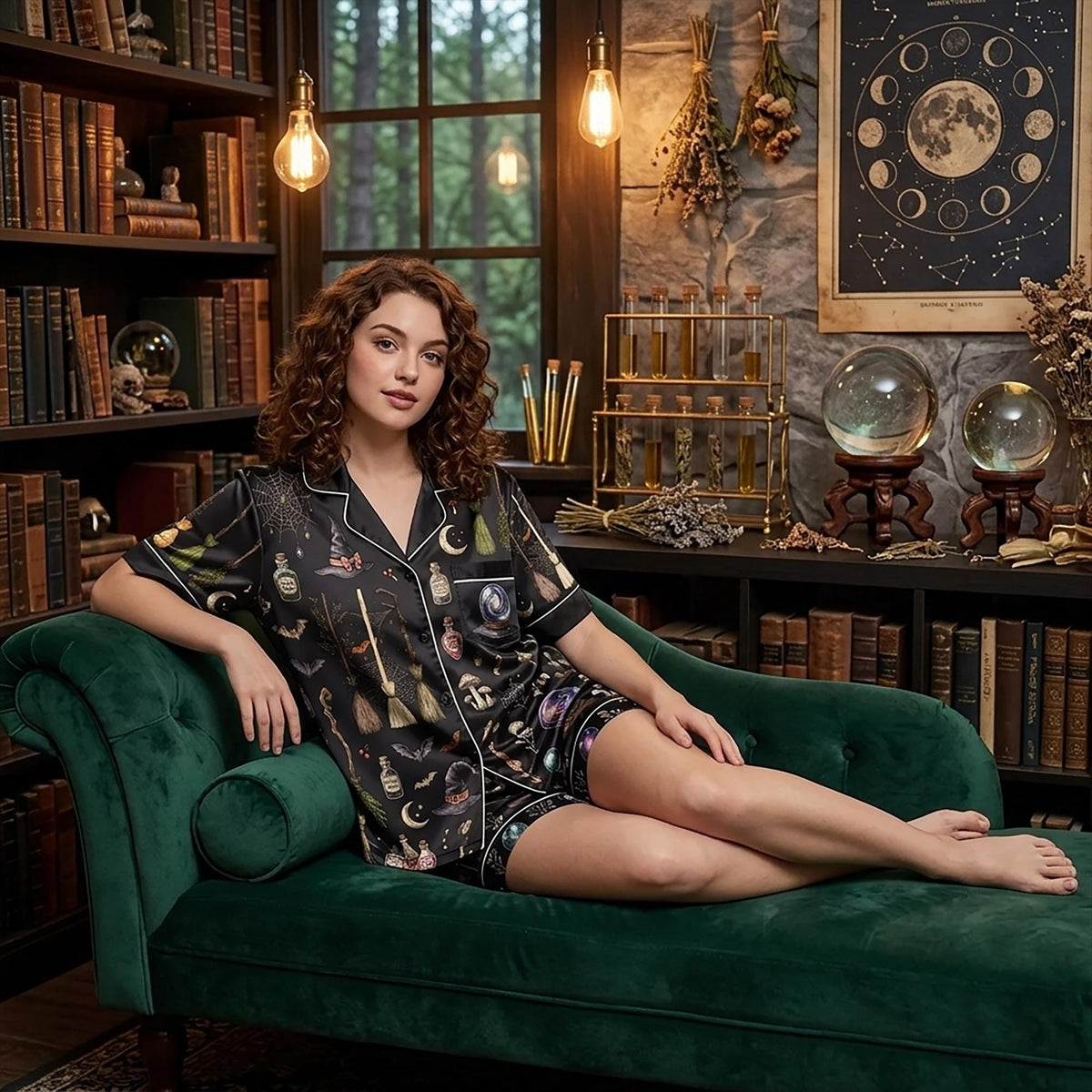 A Girl Gotta Have Options PJ Set, Aesthetic Witchy Broomstick Loungewear, Beautiful Spooky Season Gift For Her