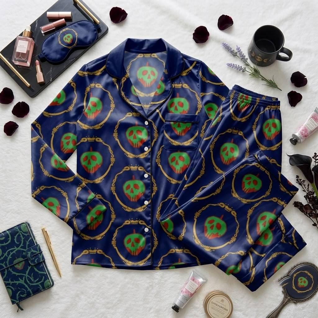 Wicked Disney Villains Pajamas, Iconic Bad Guy Nightwear Inspired By Spooky Gift Wrap, Dark Fantasy Sleep Outfit, Halloween Bedtime Look