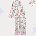 Mahjong Pajama Set, ChinoiserieSleepwear, Dragon Peacock Pagoda Loungewear Gift for Game Night, Chinoiserie Pajamas