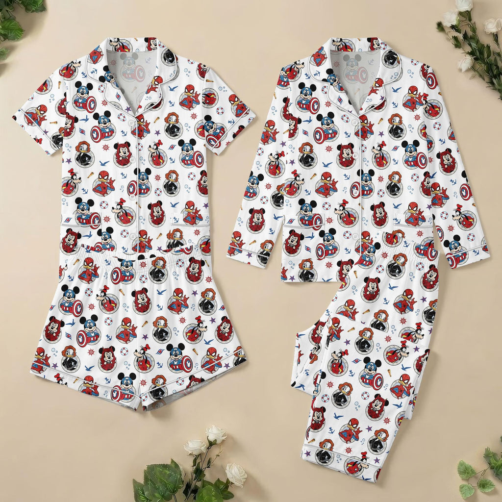 Mickey and Friends Pajamas, Marvel Superhero Pjs, Disney Cartoon Sleepwear, Avengers Women Loungewear, Holiday Pajamas Gift