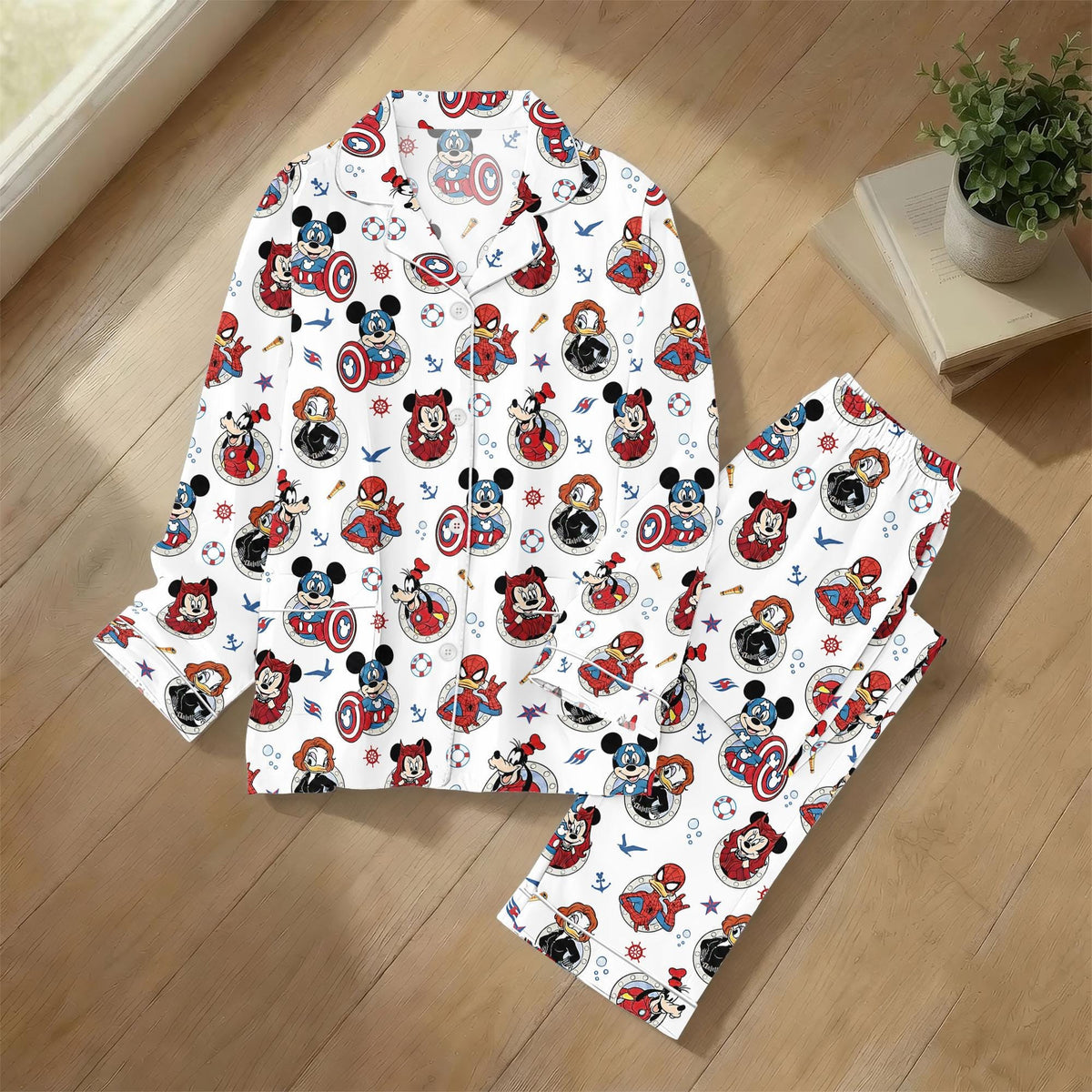Mickey and Friends Pajamas, Marvel Superhero Pjs, Disney Cartoon Sleepwear, Avengers Women Loungewear, Holiday Pajamas Gift