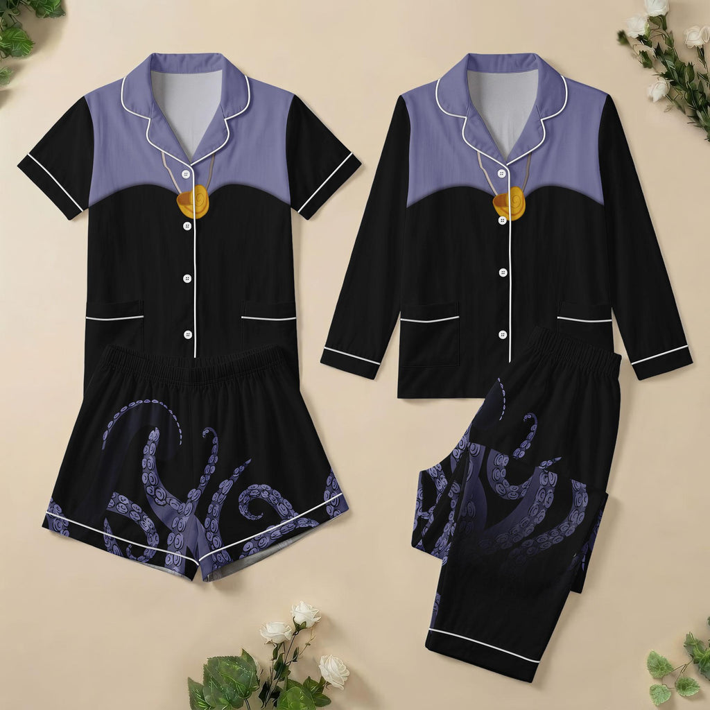 Ursula Cosplay Pajamas, The Little Mermaid Villain Pjs, Disney Sea Witch Nightwear, Disney Villainous Gift, Dark Disney Pjs, Halloween