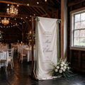 Personalized Silk Satin Wedding Welcome Sign – Romantic Fabric Banner