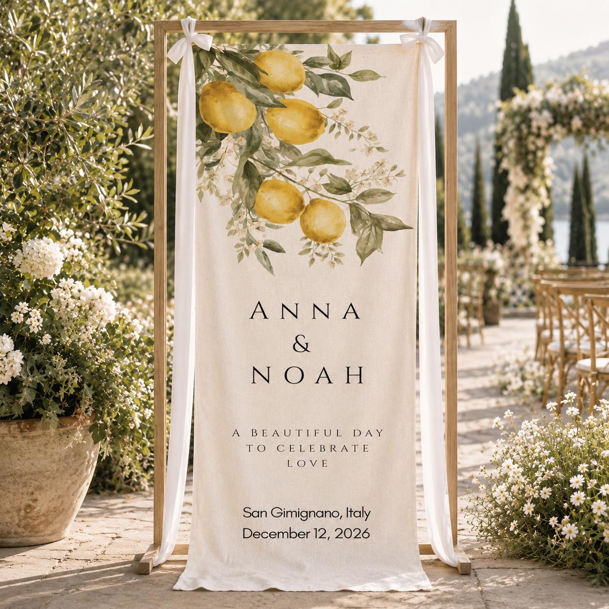 Custom Wedding Welcome Sign, Personalized Cotton Linen Banner, Fabric Wedding Sign, Wedding Ceremony Entrance Reception Decor