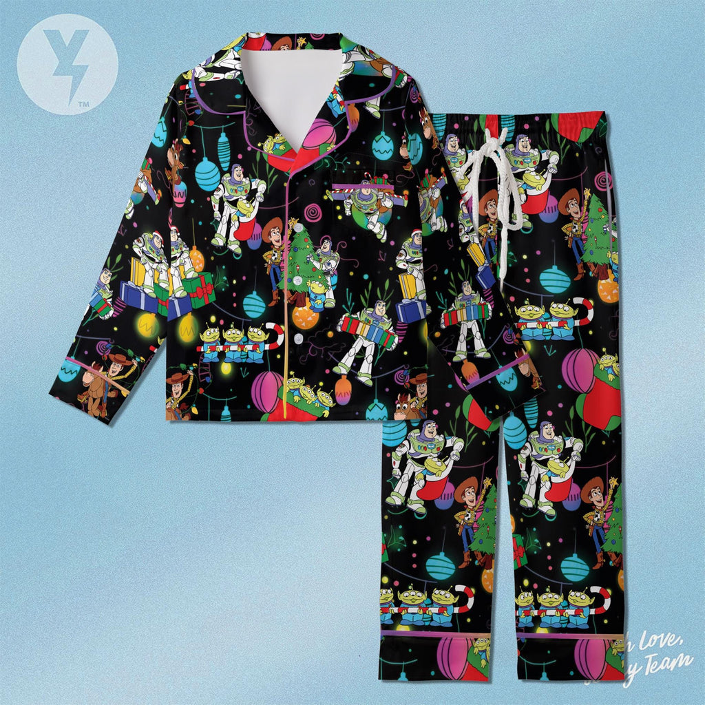 Toy Story Christmas Pajamas Satin, Woody And Buzz Sleepwear, You've Got A Friends in me, Family Matching Pajamas, Kids Birthday Gift