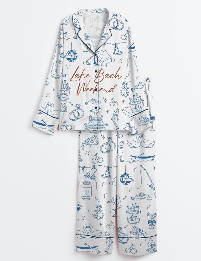 Lake Bachelorette Pajama Set - Bridal Party PJs - Lake Bach Weekend Bride & Bridesmaid Sleepwear