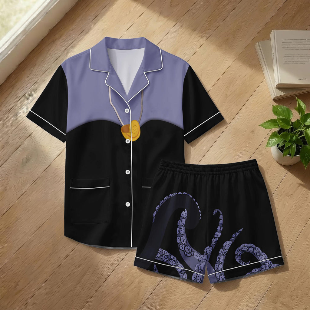 Ursula Cosplay Pajamas, The Little Mermaid Villain Pjs, Disney Sea Witch Nightwear, Disney Villainous Gift, Dark Disney Pjs, Halloween
