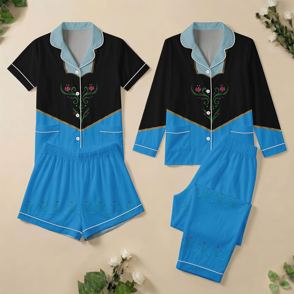 Disney Princess Anna Pajamas, Frozen Sleepwear Set, Arendelle Nightwear, Queen Anna Pjs, Disney Coronation Loungewear, Sister Gift