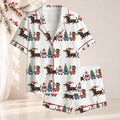 Dachshund Christmas Pajama Set, Wiener Dog Holiday Sleepwear, Dog Mom Gift, Festive PJs