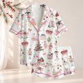 Nutcracker Christmas Pajama Set, Pink Ballet Holiday Sleepwear, Sugar Plum Fairy PJs, Christmas Gift